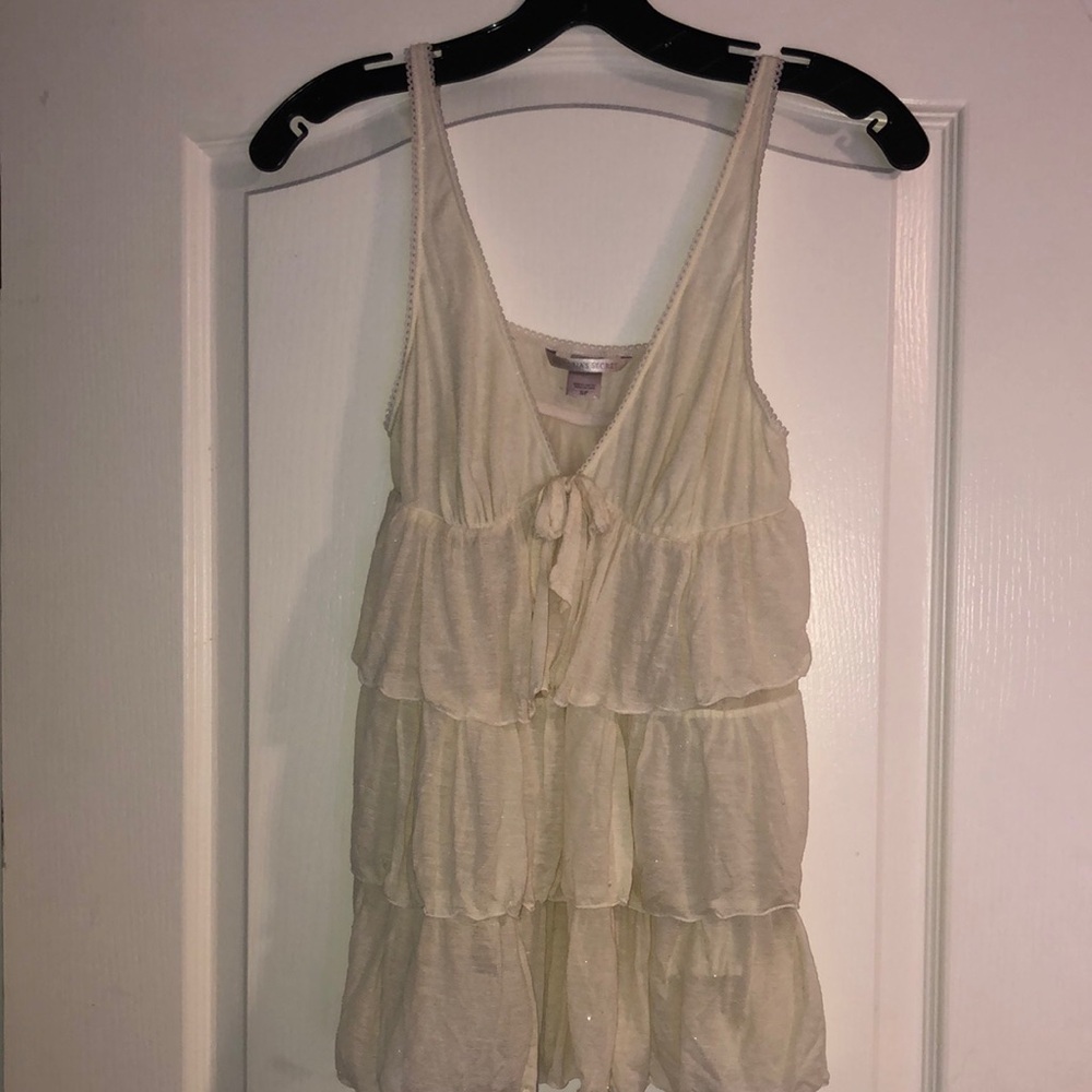 Cream Tiered Camisole with Tie Front